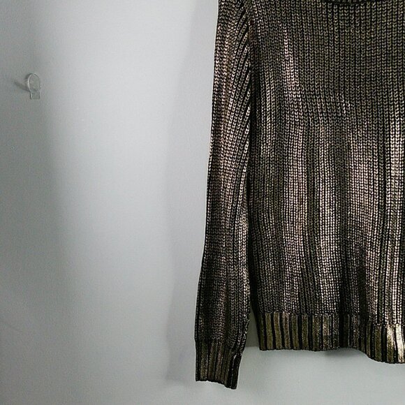 Collection Pimkie - Crew Neck, Long Sleeve, Bright Gold/Black Sweater - Small - Picture 3 of 6